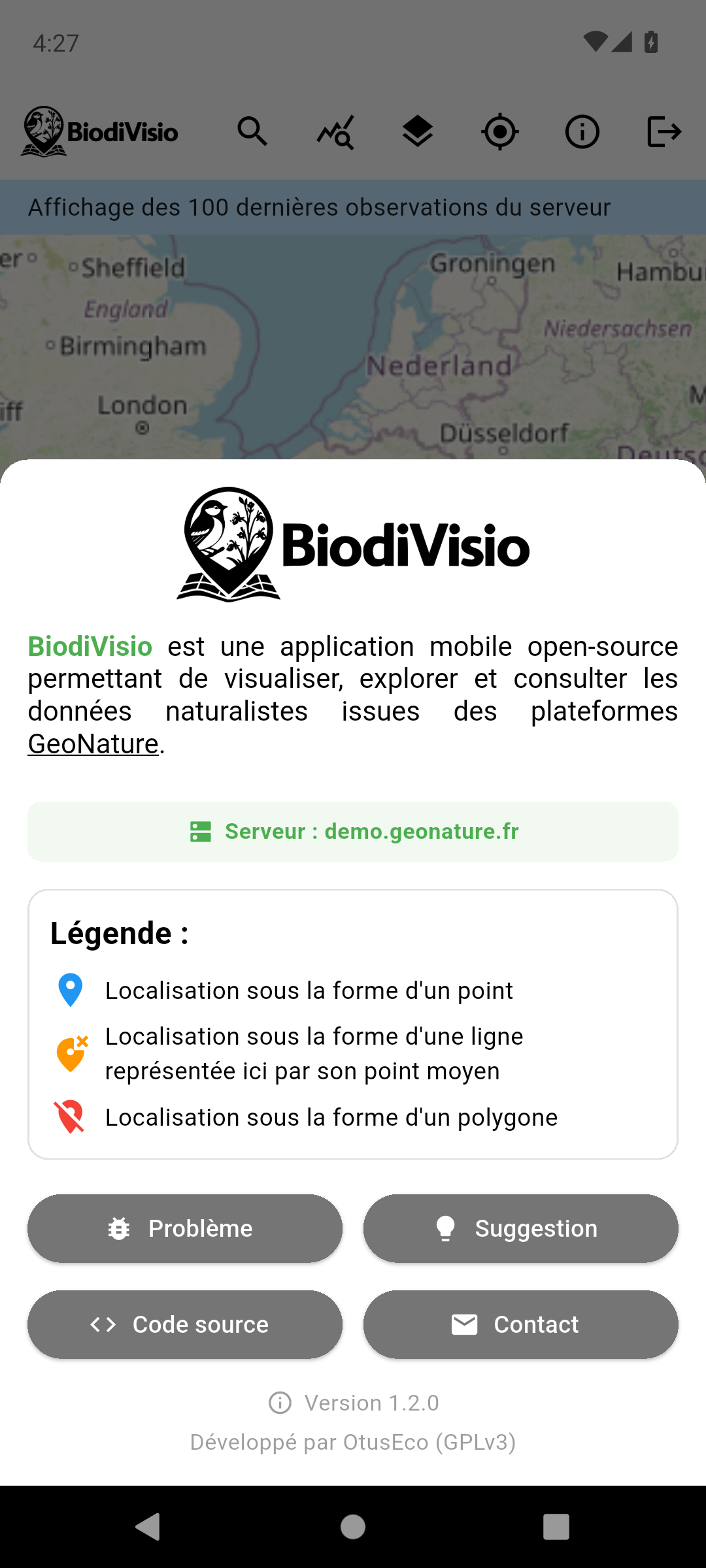 Capture d'écran - À propos